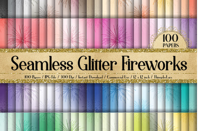 100 Seamless Glitter Firework New Year Eve Digital Papers