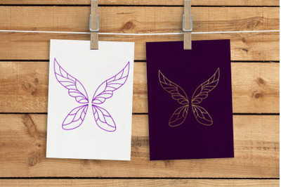 Fairy Wings Single Line Sketch for Pens | SVG | PNG | DXF