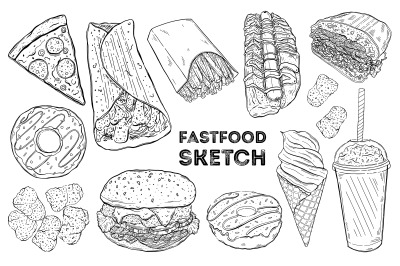 Fastfood sketch set