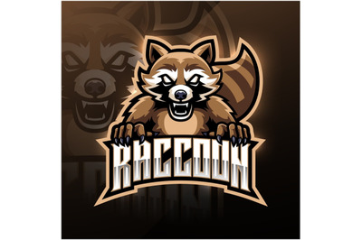 Raccoon esport mascot logo design