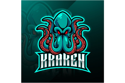 Kraken octopus esport mascot logo design