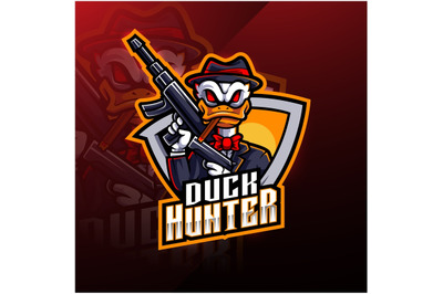 Duck hunter esport mascot logo design