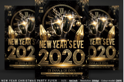 New Years Eve Christmas Party Flyer