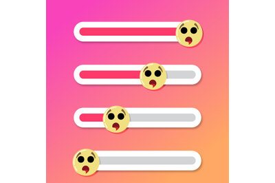 Surprised emoticon slider indicator social media