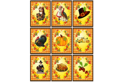 Printable Vintage Thanksgiving Fall Autumn Tags