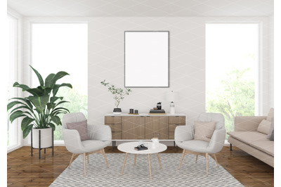 Interior scene - artwork background - frame mockup