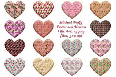 Stitch Puffy Pattern Hearts Clip Art