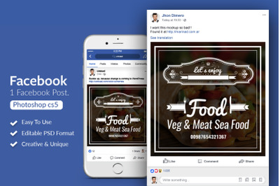 Restaurant Food Facebook Post Banner