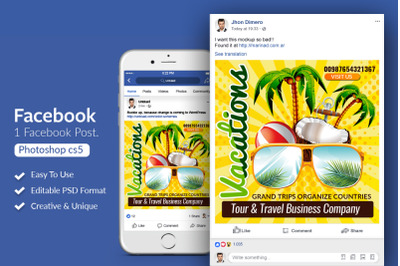 Tour &amp; Holiday Facebook Post Banner