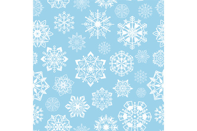 Snowflakes seamless pattern. Abstract christmas snowflake print, festi