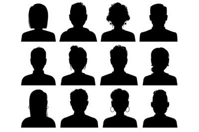 Silhouette avatars. Persons office professional profiles, anonymous he