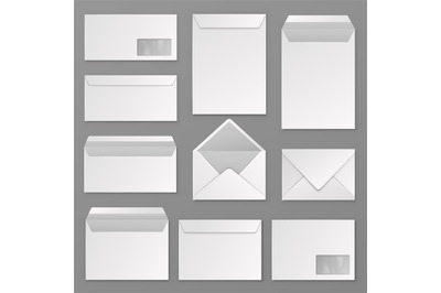 Envelopes. Blank corporate closed and open envelope for a4 letter shee