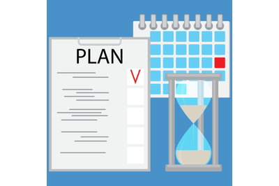 Planning time business concept flat