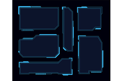 Hud frames. Futuristic modern user interface elements, hud control pan