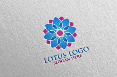 Yoga and Spa Lotus Flower logo 7