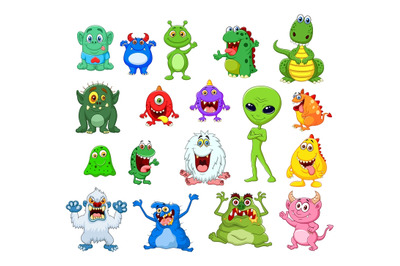 Set of Monsters Cartoon