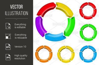 Set of arrow circles