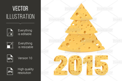 Cheese New Year symbols.