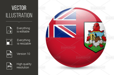 Round glossy icon of Bermuda