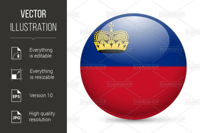 Round glossy icon of Liechtenstein