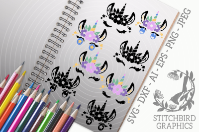 Unicorn Eyelashes SVG, Silhouette Studio, Cricut, Eps, Dxf,