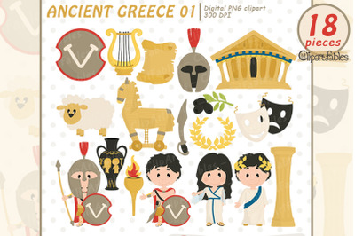 Ancient Greece clipart, Travel clip art, Sparta -digital art