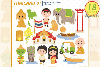 Cute Thailand clipart, Buddha clip art, nice travel design