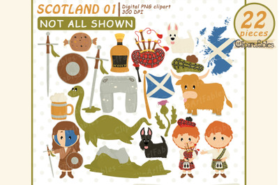 Scotland clipart, Scottish art, travel, instant download