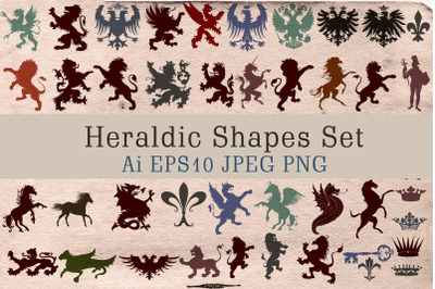 Vector heraldic shapes set