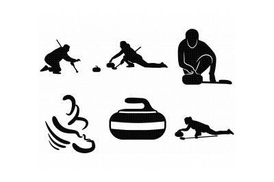 curling&2C; curler&2C; curling stone&2C; SVG file&2C; DXF&2C; free SVG cut file insta