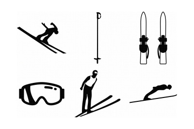 ski jumping svg, dxf, vector, eps, clipart, cricut, download