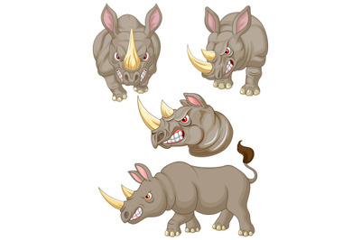 Cartoon Angry Rhino Collection