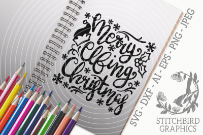 Merry Elfing Christmas SVG, Silhouette Studio, Cricut, Dxf