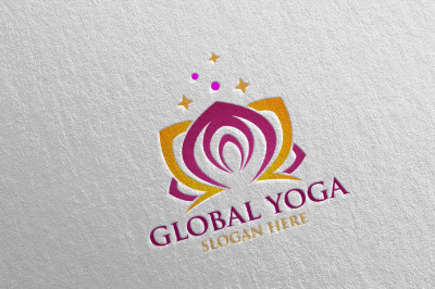 Yoga and Spa Lotus Flower logo 35