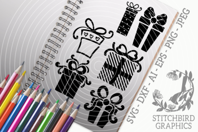 Christmas Gifts SVG, Silhouette Studio, Cricut, Dxf, AI, Png