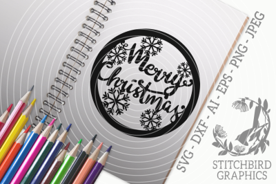 Merry Christmas Snowflake SVG, Silhouette Studio, Cricut