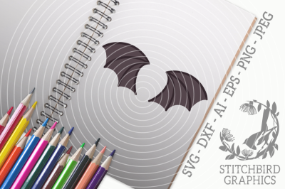 Bat Wings SVG, Silhouette Studio, Cricut, Eps, Dxf, AI, PNG, JPEG