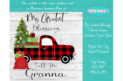 My Greatest Blessings Call Me Granna Christmas Truck Clipart