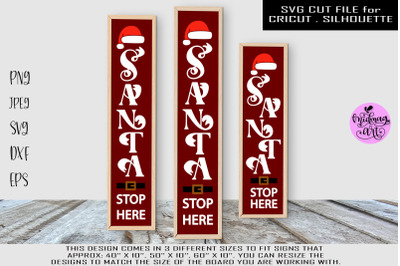 Santa stop here svg, christmas sign svg