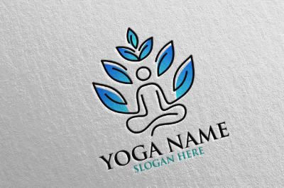 Yoga and Spa Lotus Flower logo 45