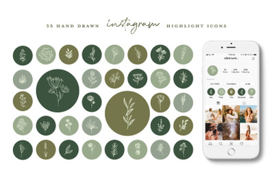 Botanical Instagram Highlight icons