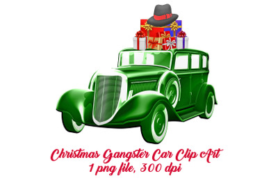 Christmas Gangster Car Clip Art