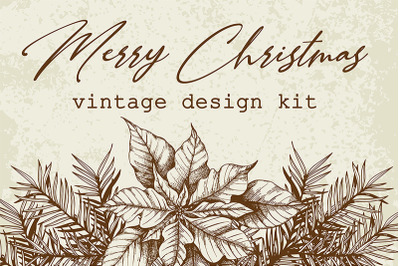 Merry Christmas Vintage Design Kit