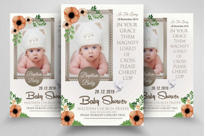 Baby Shower&2F;Baptism Flyer Template