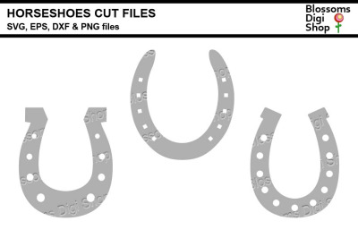 Horseshoes cut files, SVG, EPS, DXF and PNG files