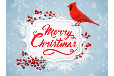 Christmas Background with Bird