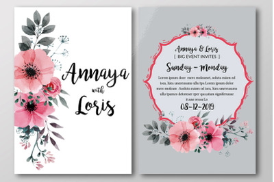 Double Sided Wedding Invitation Card