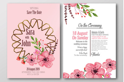 Double Sided Wedding Invitation Card