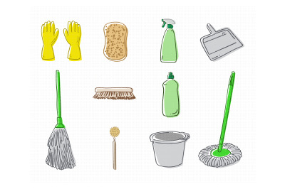 cleaning, materials, svg, dxf, vector, eps, clipart, cricut, download