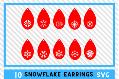 10 Christmas Snowflake Earrings SVGs